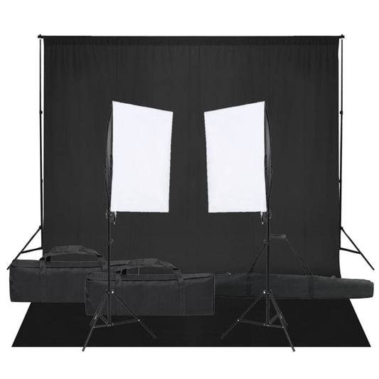 Fotostudio-Set mit Beleuchtung und Hintergrund