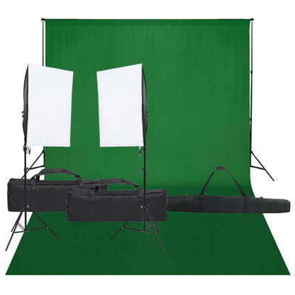 Fotostudio-Set mit Beleuchtung und Hintergrund