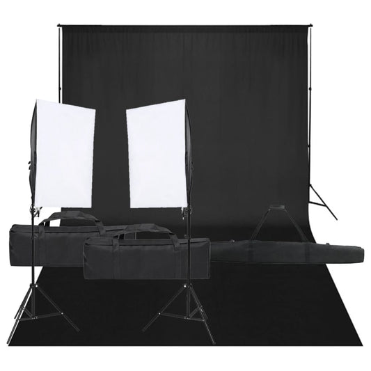 Fotostudio-Set mit Beleuchtung und Hintergrund