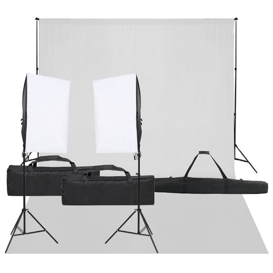 Fotostudio-Set mit Beleuchtung und Hintergrund