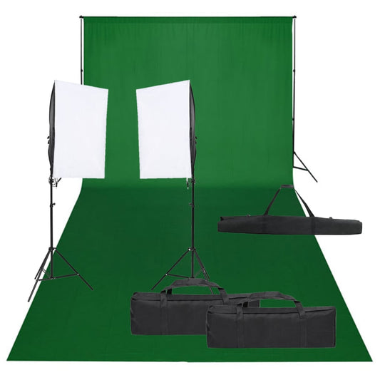 Fotostudio-Set mit Beleuchtung und Hintergrund