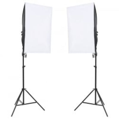 Fotostudio-Set mit Beleuchtung, Hintergrund und Reflektor