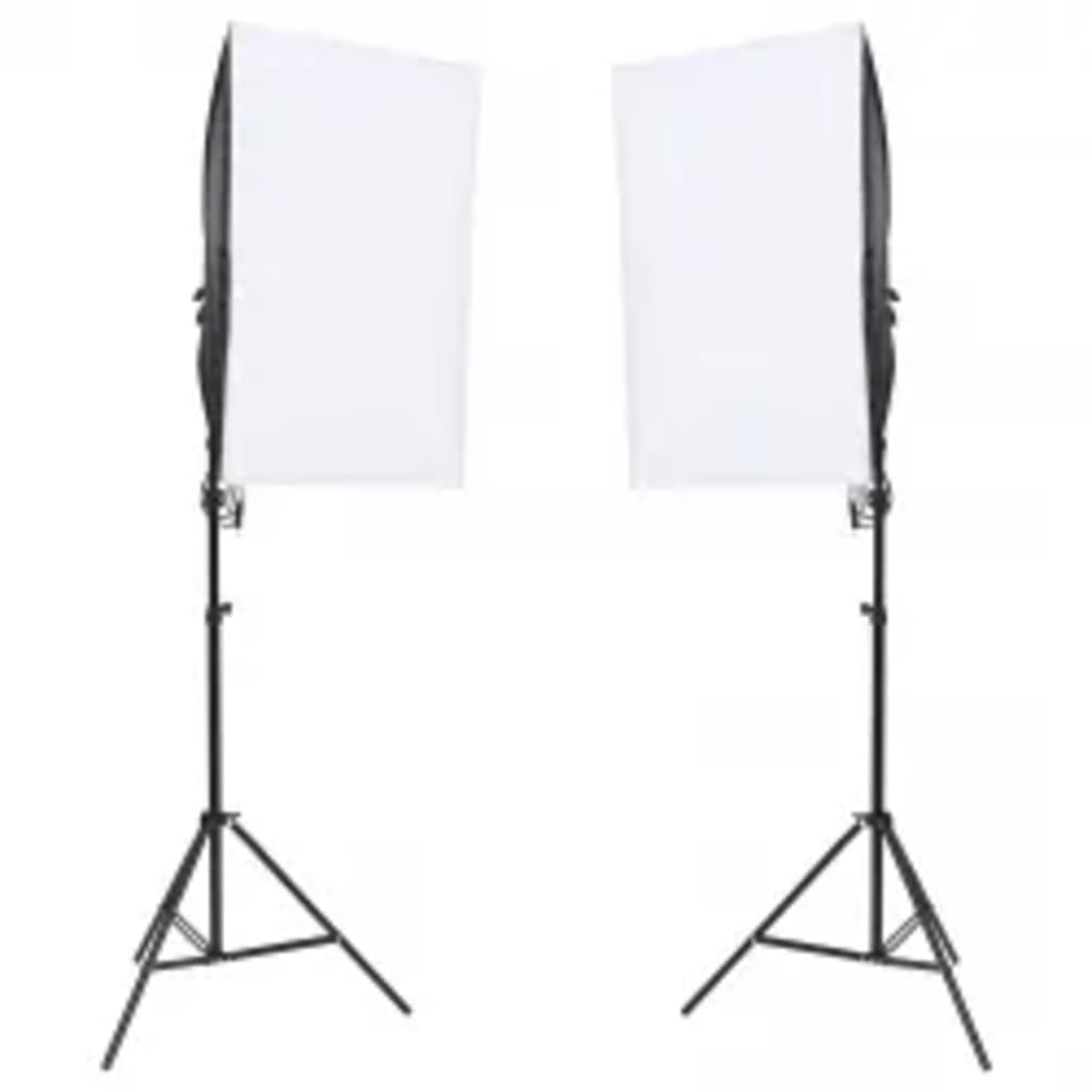 Fotostudio-Set mit Beleuchtung, Hintergrund und Reflektor