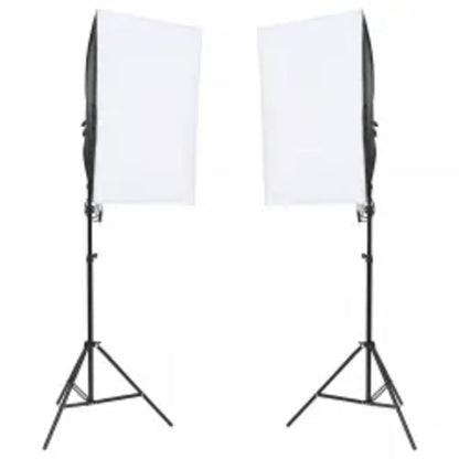 Fotostudio-Set mit Beleuchtung, Hintergrund und Reflektor