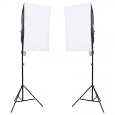 Fotostudio-Set mit Beleuchtung, Hintergrund und Reflektor