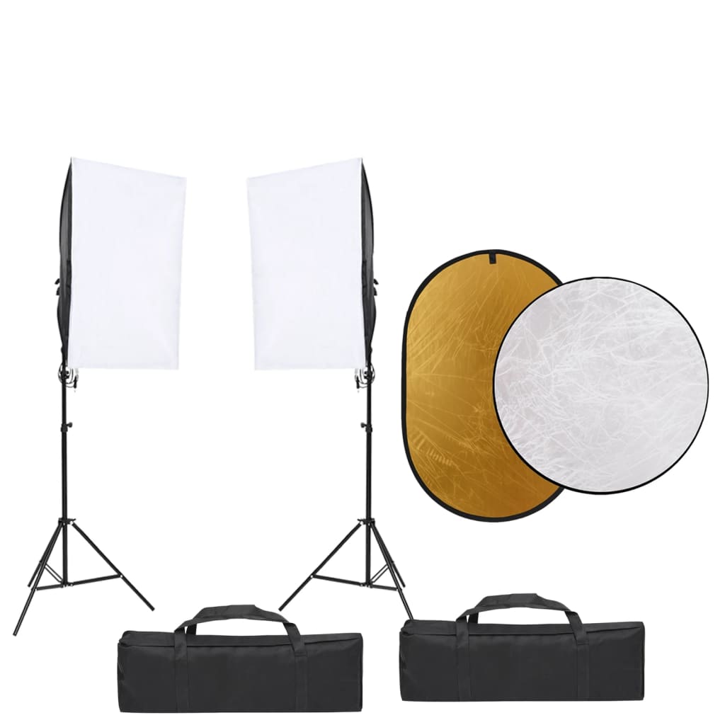 Fotostudio-Set mit Beleuchtung und Reflektor