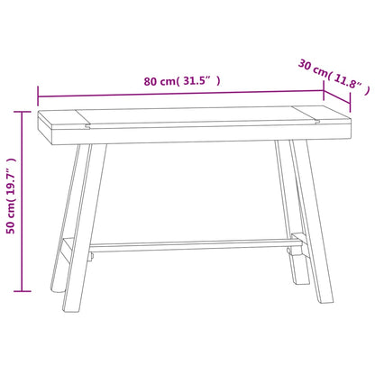 Bank 80 cm Massivholz Teak