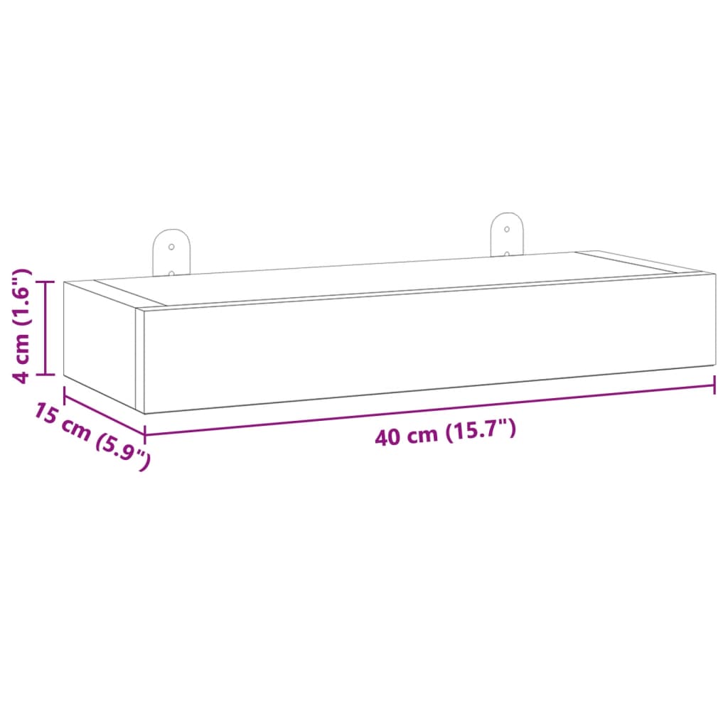 Wandregale 2 Stk. 40x15x4 cm Massivholz Teak