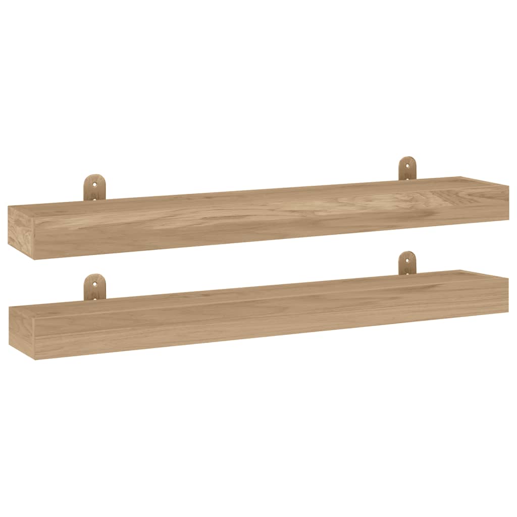 Wandregale 2 Stk. 90x15x4 cm Massivholz Teak