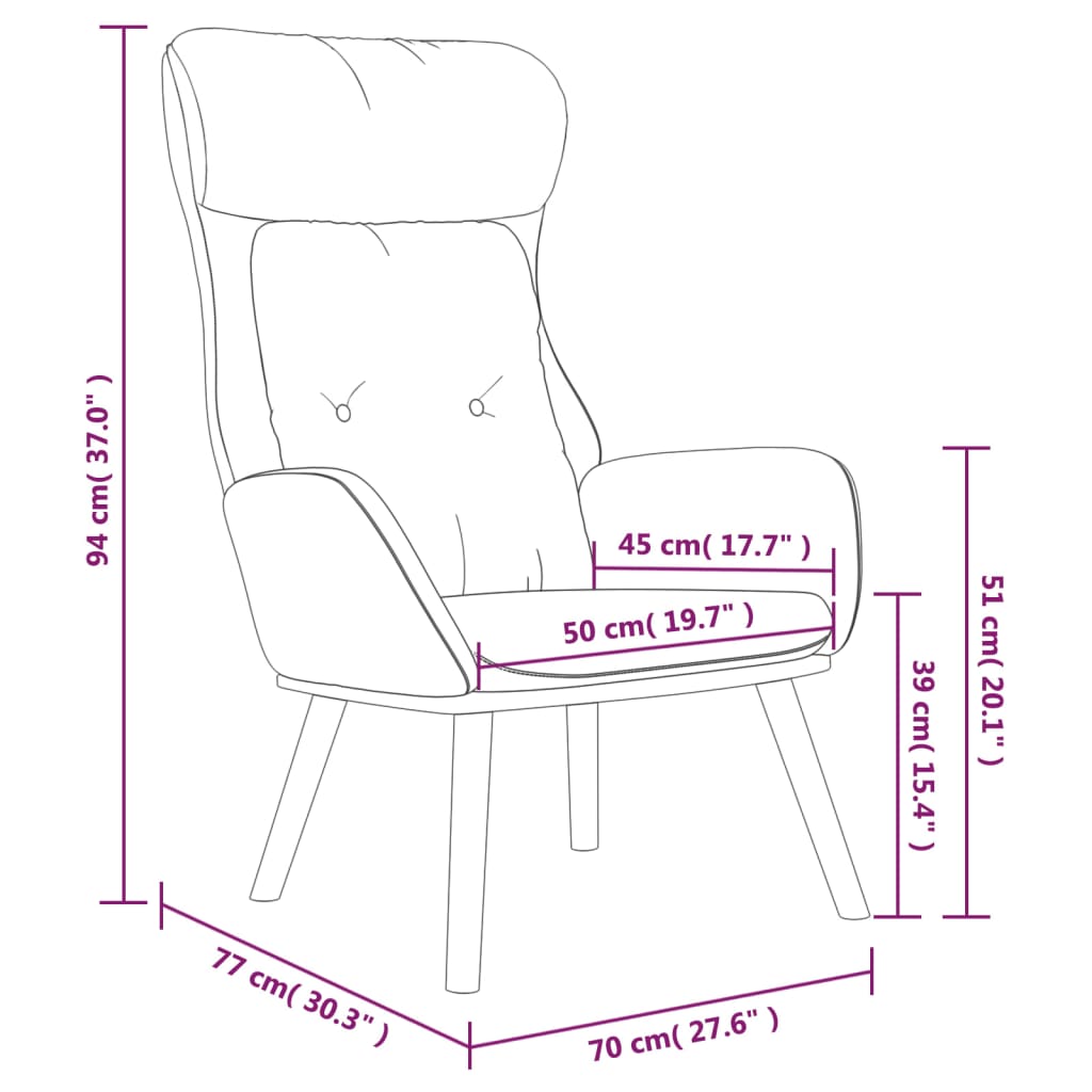 Relaxsessel Creme Stoff und PVC