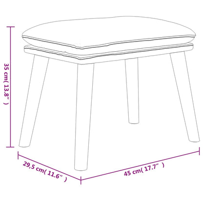 Fußhocker Hellgrau 45x29,5x35 cm Stoff und Kunstleder