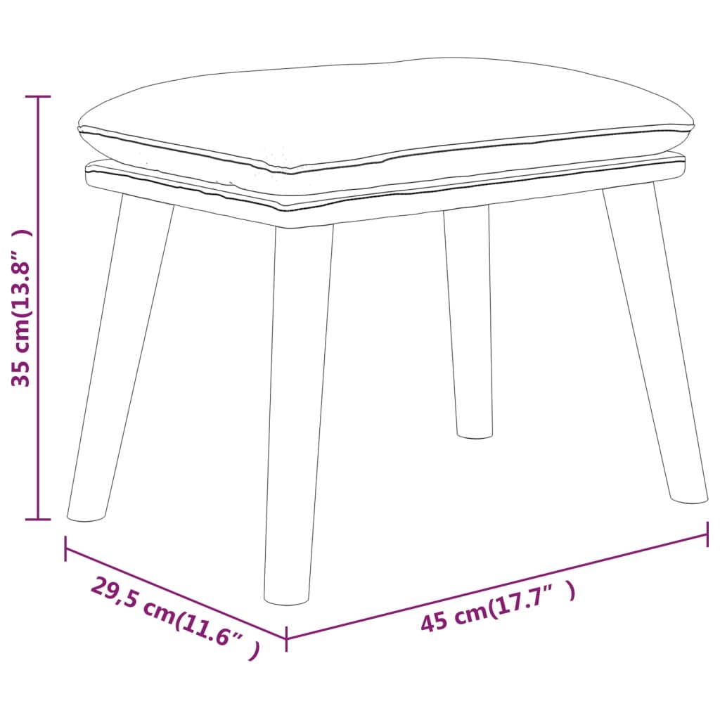 Fußhocker Hellgrau 45x29,5x35 cm Stoff