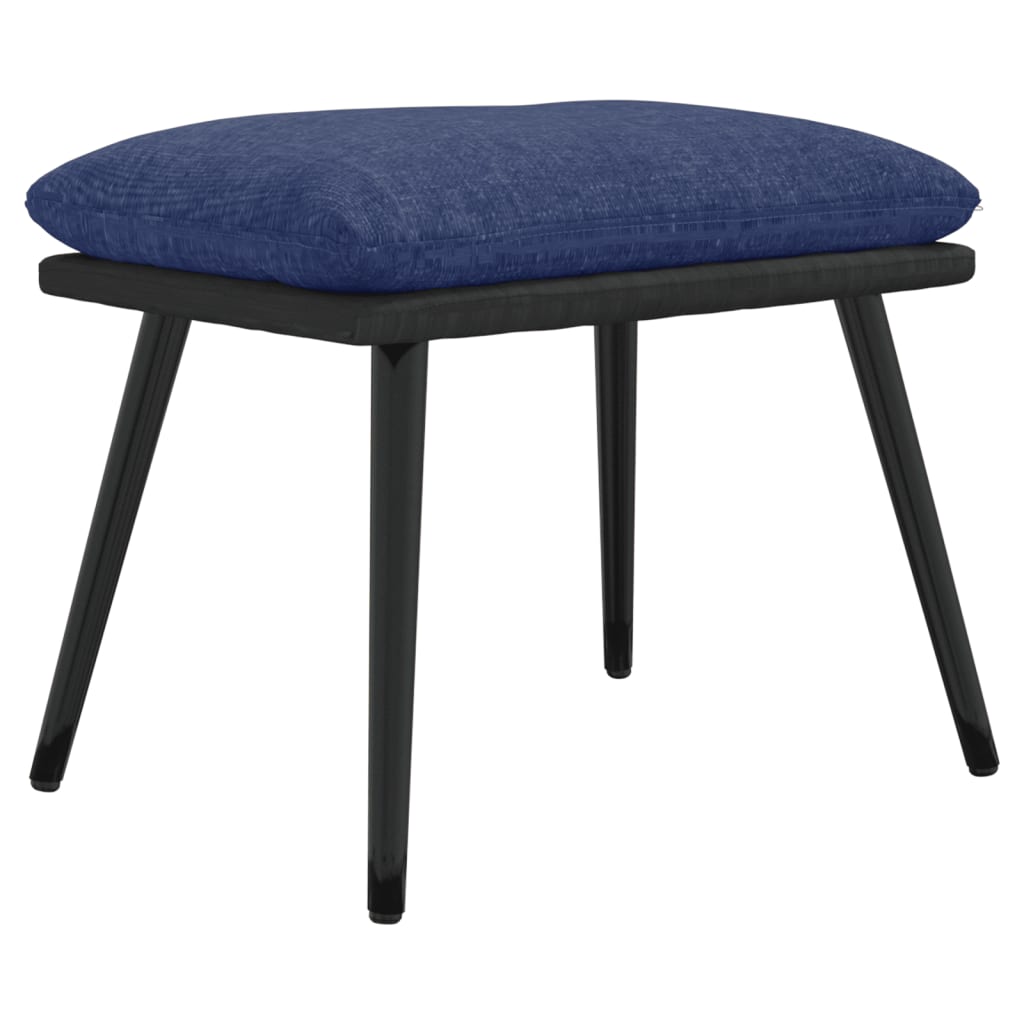 Fußhocker Blau 45x29,5x35 cm Stoff und Kunstleder