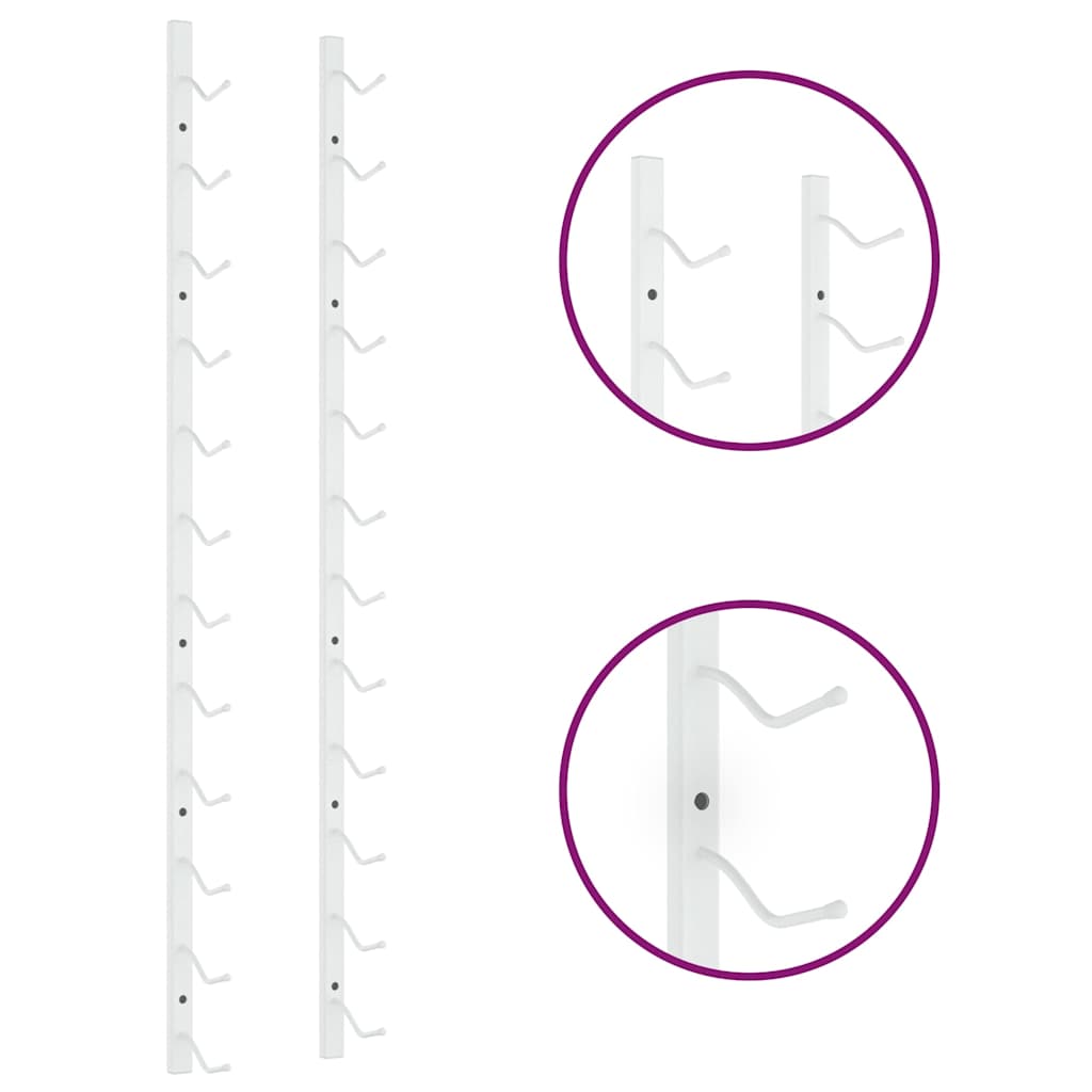 Wand-Weinregal für 12 Flaschen 2 Stk. Weiß Eisen