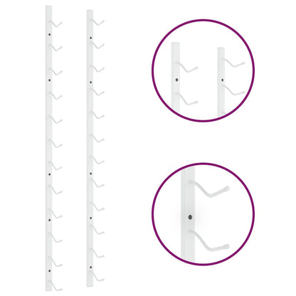 Wand-Weinregal für 12 Flaschen 2 Stk. Weiß Eisen