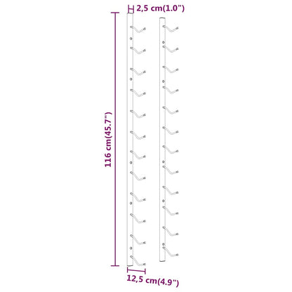 Wand-Weinregal für 12 Flaschen 2 Stk. Golden Eisen