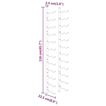 Wand Weinregal für 24 Flaschen Weiß Eisen