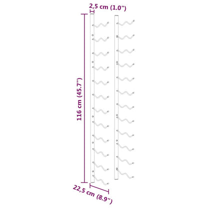 Wand Weinregal für 24 Flaschen Weiß Eisen