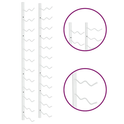 Wand-Weinregal für 24 Flaschen 2 Stk. Weiß Eisen