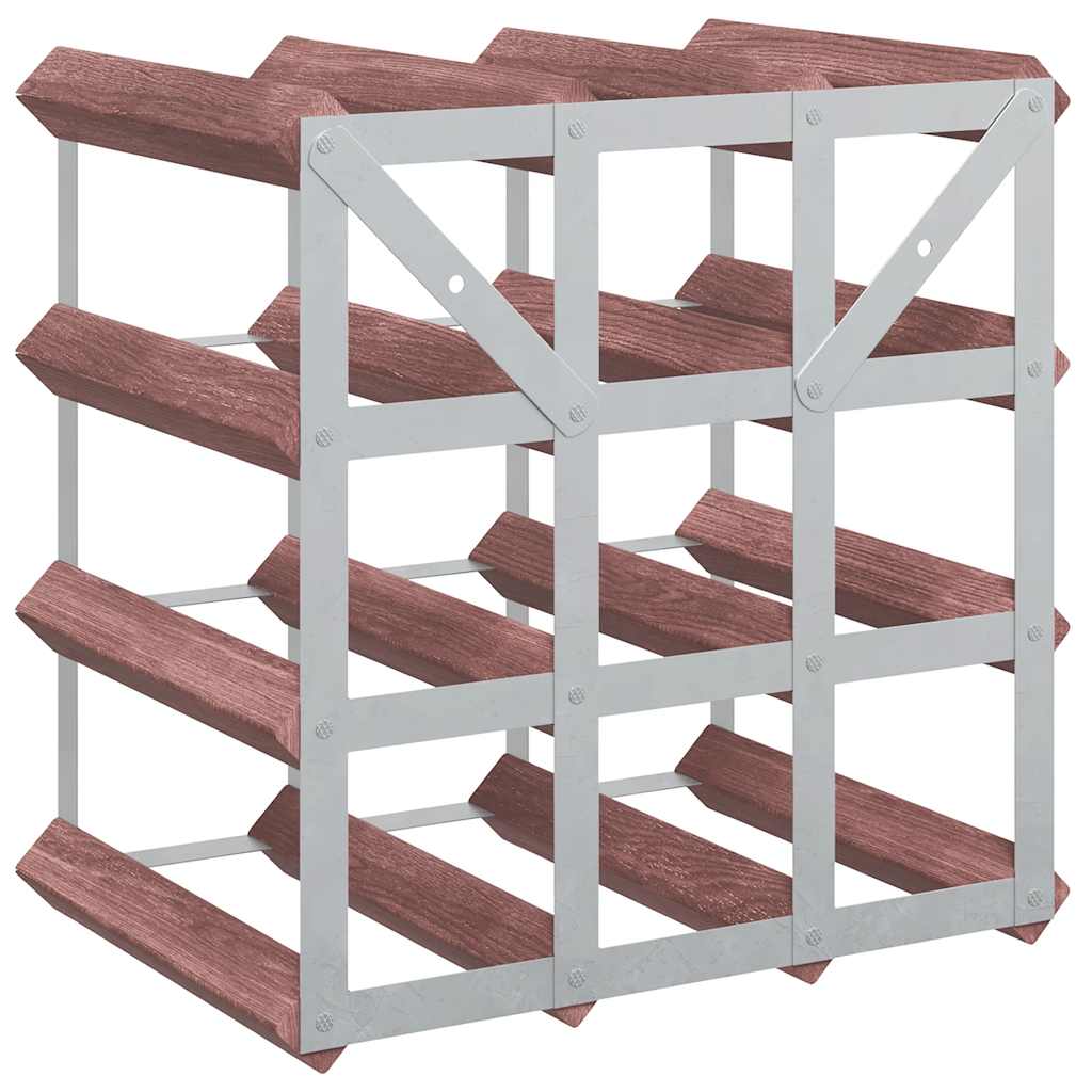 Weinregal für 12 Flaschen Braun Massivholz Kiefer