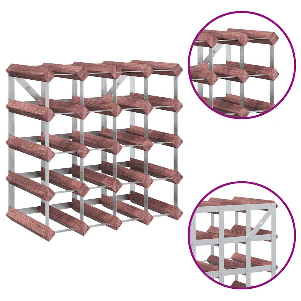 Weinregal für 20 Flaschen Braun Massivholz Kiefer
