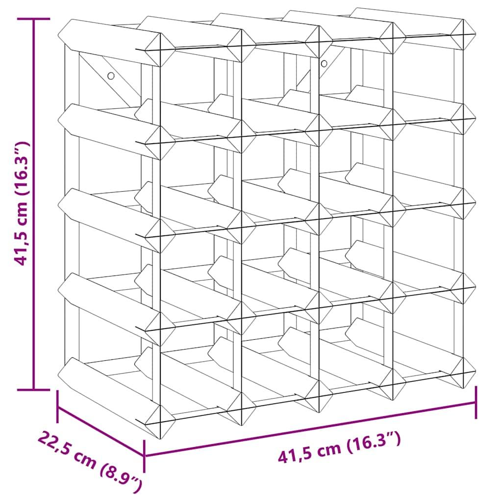 Weinregal für 20 Flaschen Braun Massivholz Kiefer