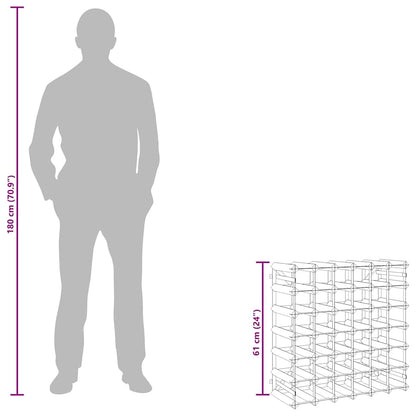 Weinregal für 42 Flaschen Braun Massivholz Kiefer