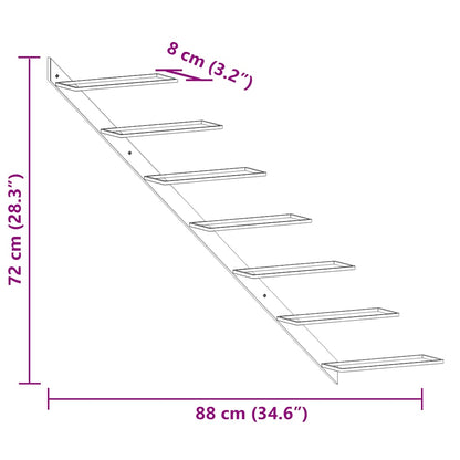 Wand-Weinregal für 7 Flaschen Weiß Metall