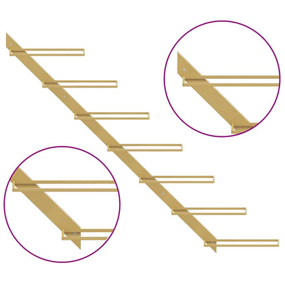 Wand-Weinregal für 7 Flaschen Golden Metall