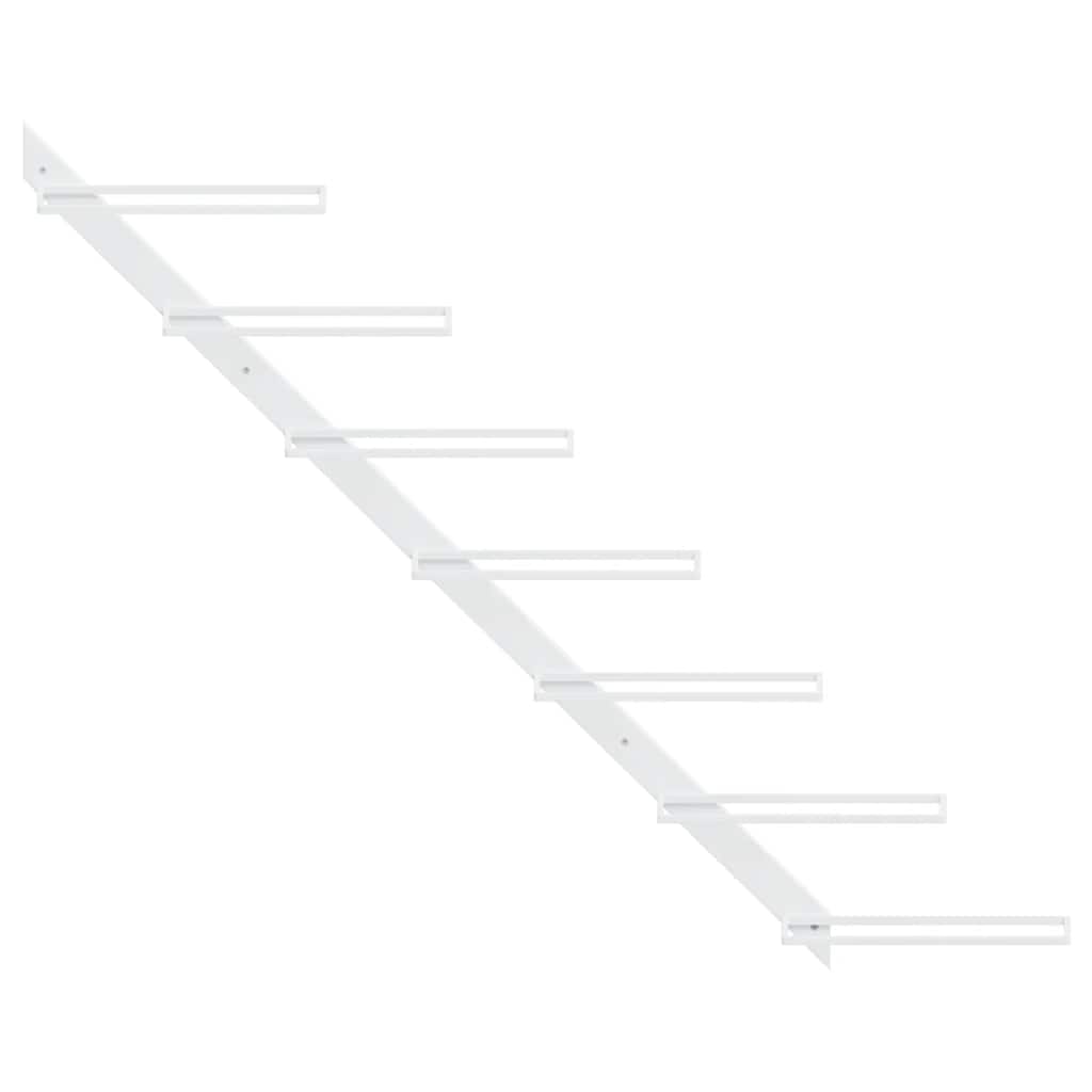 Wand-Weinregale für 7 Flaschen 2 Stk. Weiß Metall
