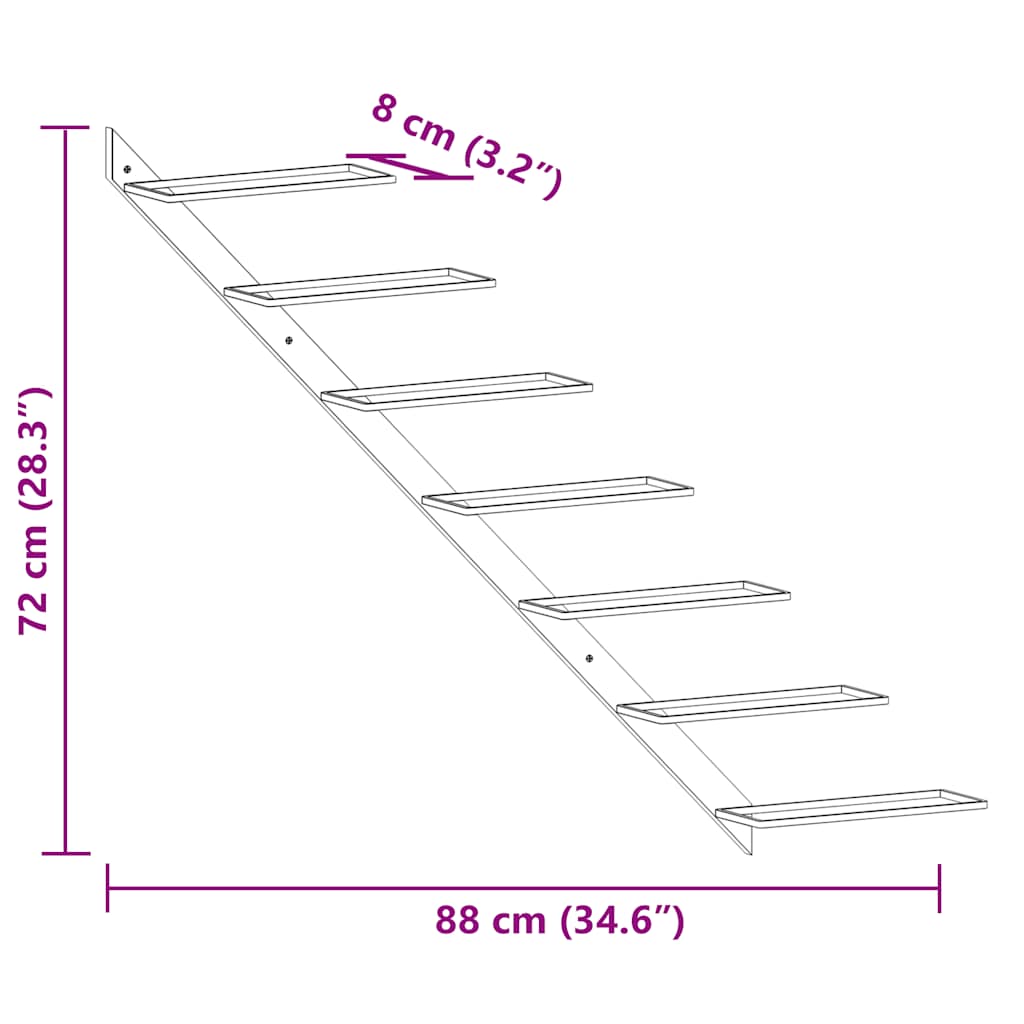 Wand-Weinregale für 7 Flaschen 2 Stk. Weiß Metall