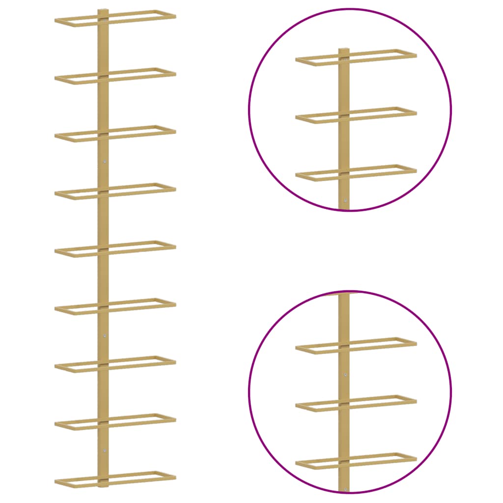 Wand-Weinregal für 9 Flaschen Golden Eisen