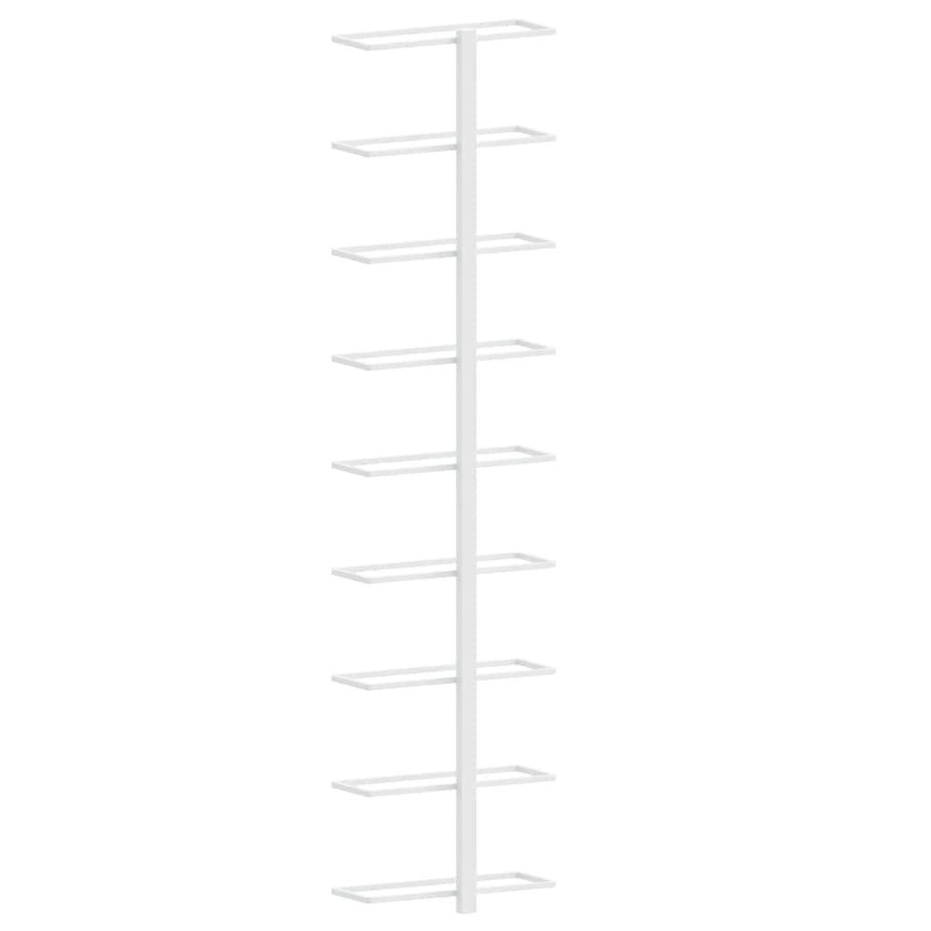 Wand-Weinregal für 9 Flaschen 2 Stk. Weiß Eisen