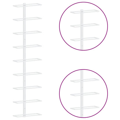 Wand-Weinregal für 9 Flaschen 2 Stk. Weiß Eisen