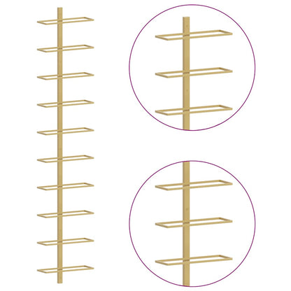 Wand-Weinregal für 10 Flaschen Golden Metall