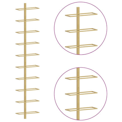 Wand-Weinregal für 10 Flaschen Golden Metall