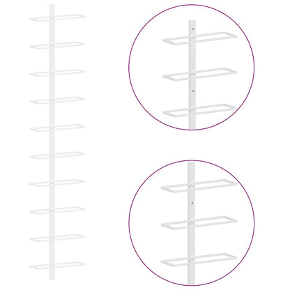 Wand-Weinregale für 10 Flaschen 2 Stk. Weiß Metall