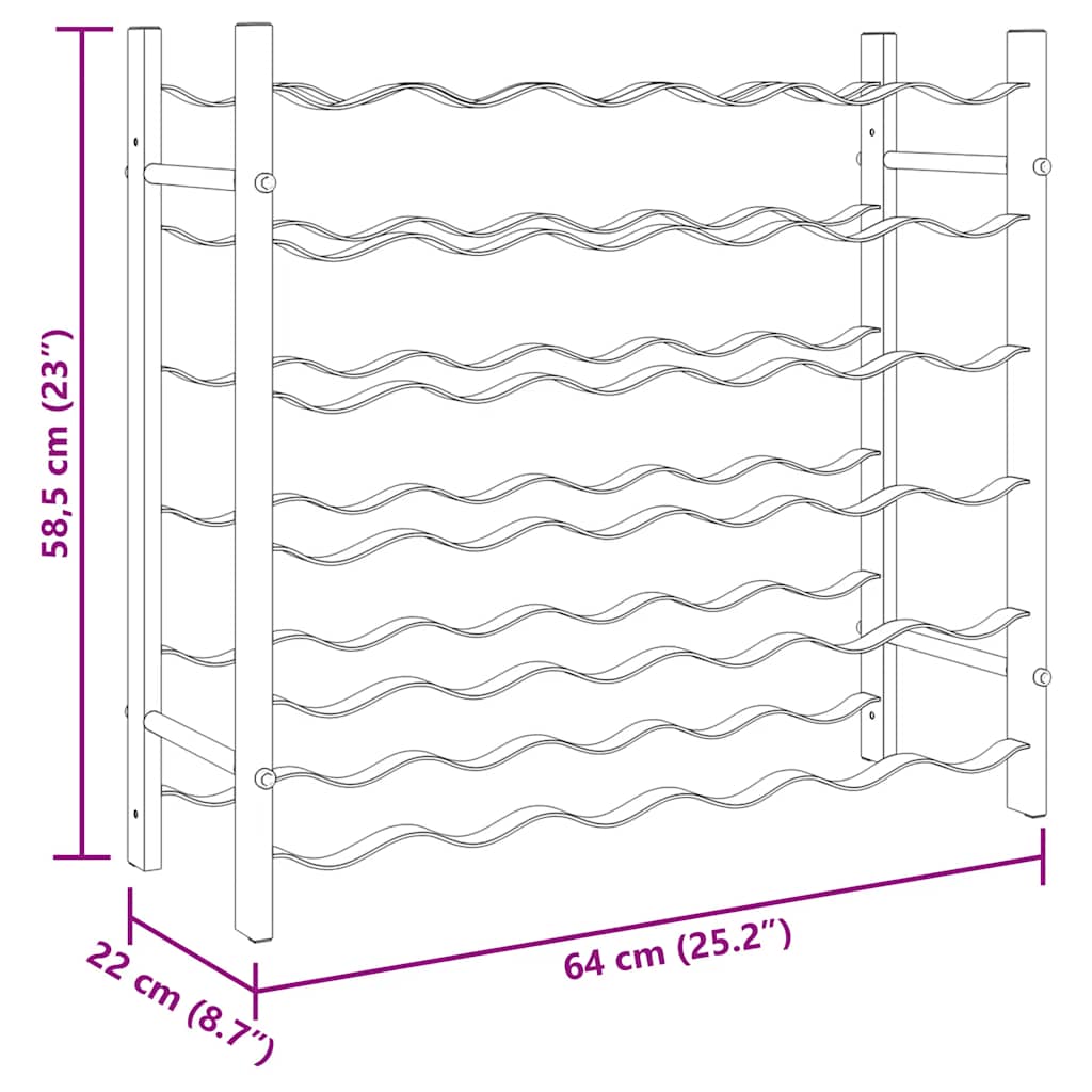 Weinregal für 36 Flaschen Weiß Metall