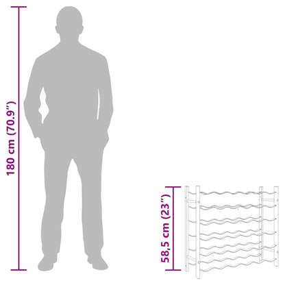Weinregal für 36 Flaschen Weiß Metall