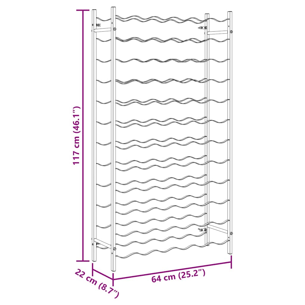Weinregal für 72 Flaschen Weiß Metall