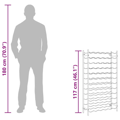 Weinregal für 72 Flaschen Weiß Metall