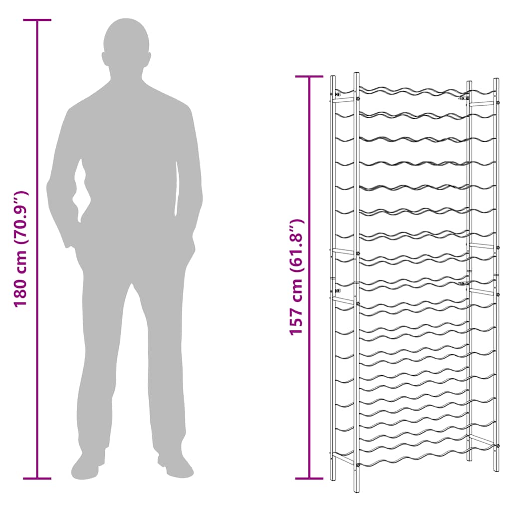 Weinregal für 96 Flaschen Weiß Metall