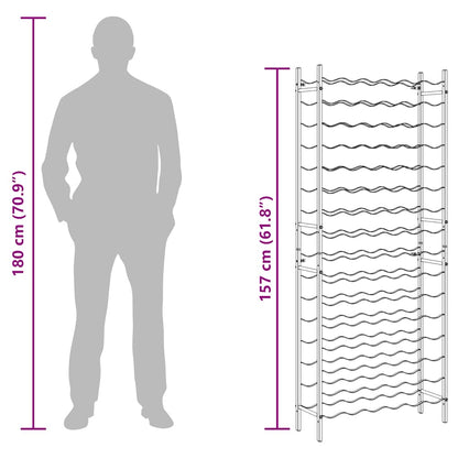 Weinregal für 96 Flaschen Weiß Metall