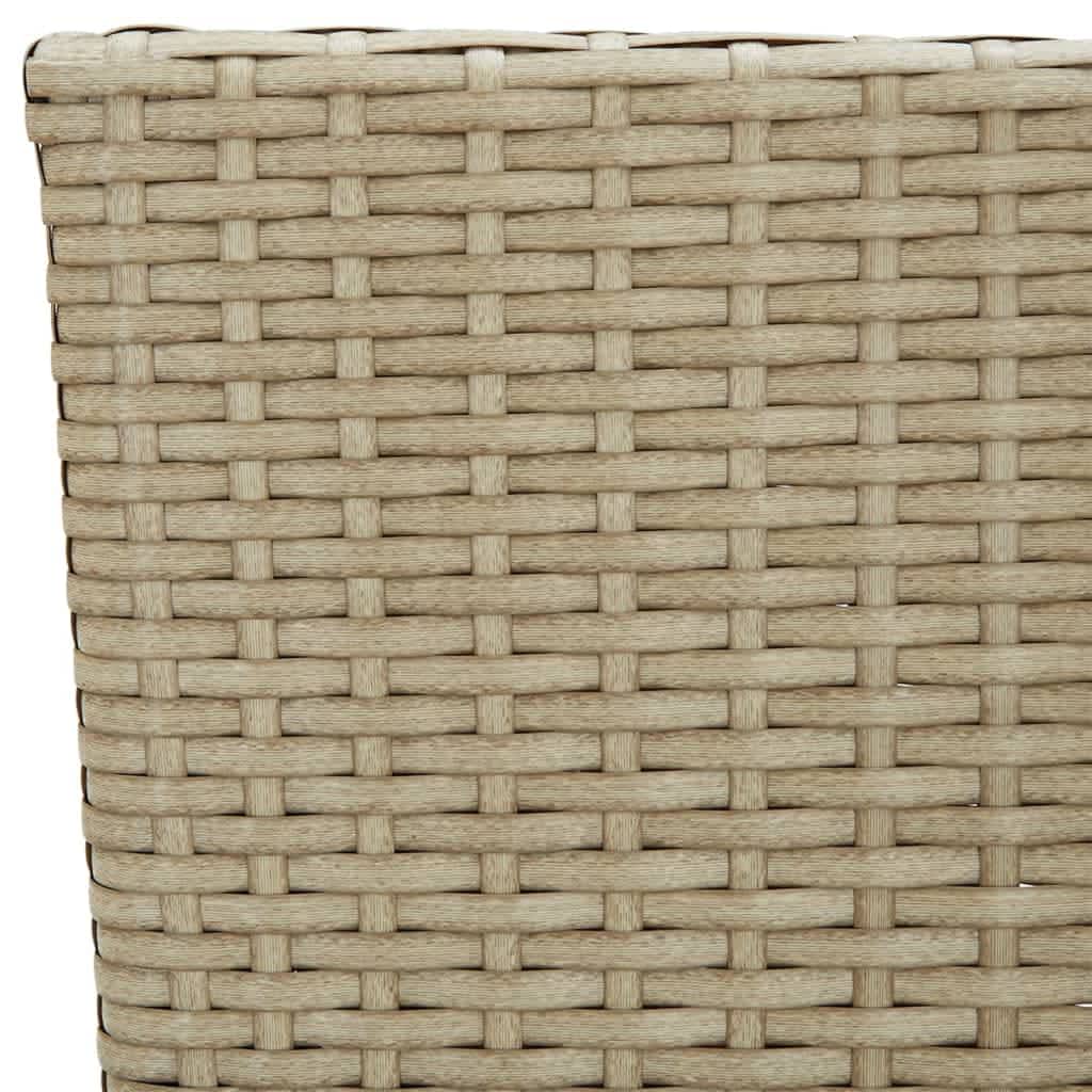 5-tlg. Garten-Essgruppe mit Kissen Poly Rattan Beige