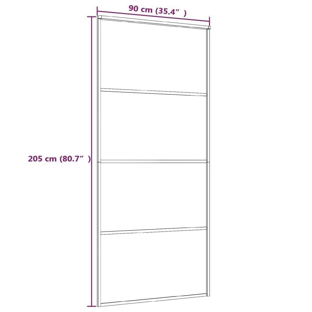 Schiebetür ESG-Mattglas und Aluminium 90x205 cm Weiß