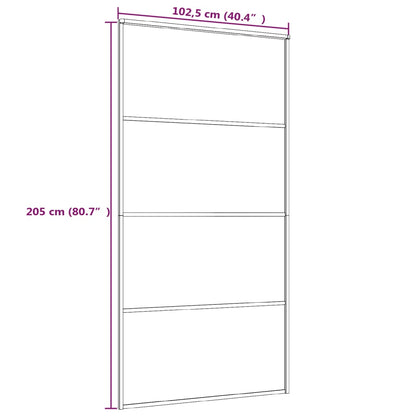 Schiebetür ESG Glas und Aluminium mattiert 102,5x205 cm Weiß