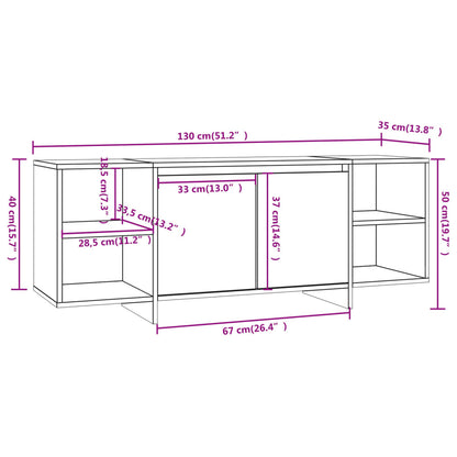 TV-Schrank Weiß 130x35x50 cm Holzwerkstoff