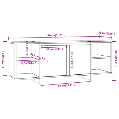 TV-Schrank Sonoma-Eiche 130x35x50 cm Holzwerkstoff