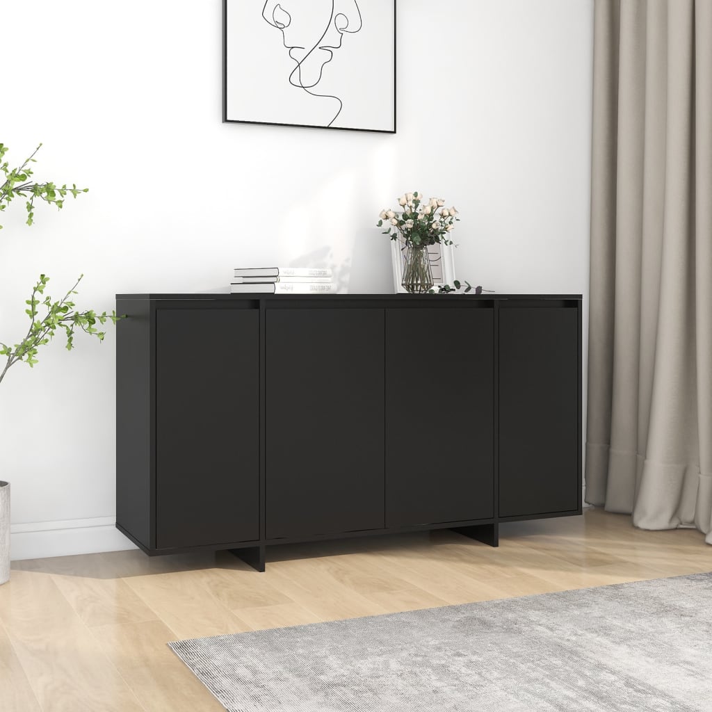 Sideboard Schwarz 135x41x75 cm Holzwerkstoff