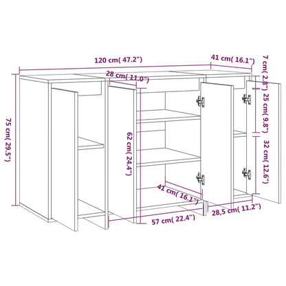 Sideboard Hochglanz-Weiß 120x41x75 cm Holzwerkstoff